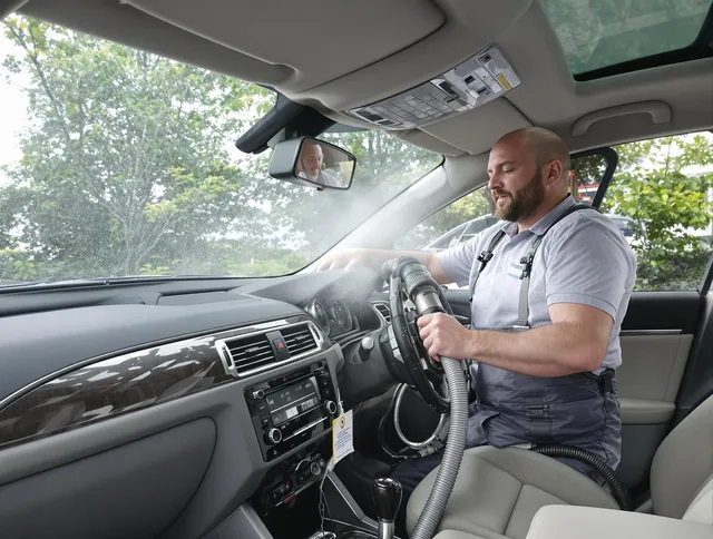 Hudson Air Duct Cleaning specialist performing professional car duct cleaning in Hudson