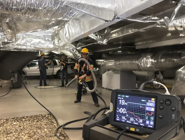 Professional negative pressure duct cleaning by Hudson Air Duct Cleaning in Hudson