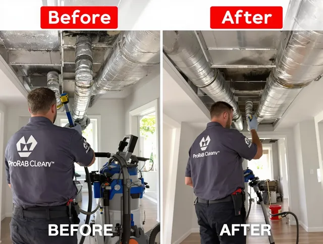 Hudson Air Duct Cleaning expert performing thorough residential duct cleaning in a Hudson home